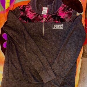 PINK Victoria's Secret Gray and Pink Pullover